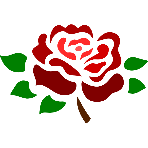 SVG Blossomed deep red rose