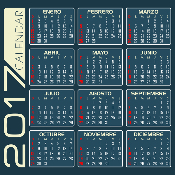 SVG Blue 2017 calendar