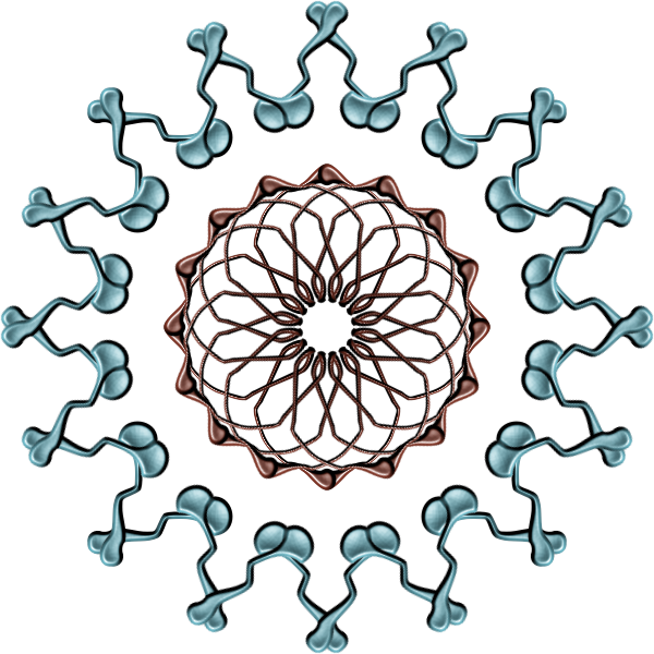 SVG Blue and brown molecule