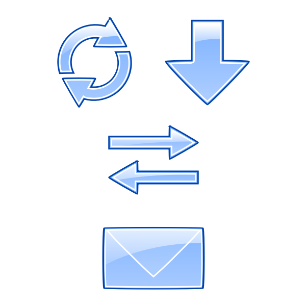 SVG Blue and glossy e-mail and internet icons vector clip art