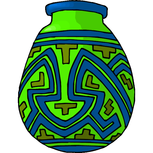 SVG Blue and green vase