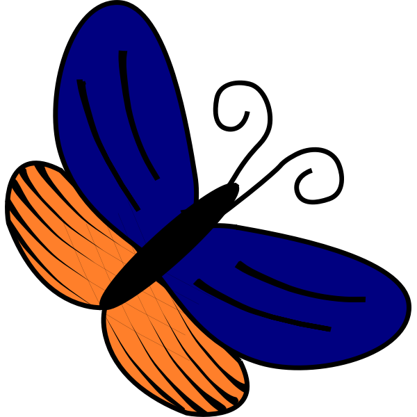 SVG Blue and orange butterfly