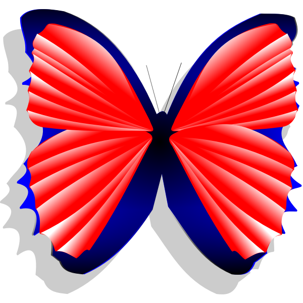 SVG Blue and pink butterfly vector drawing
