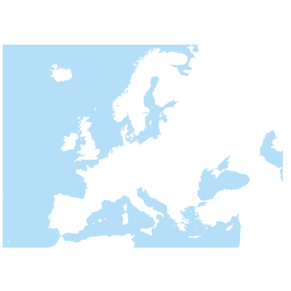 SVG Blue and white clip art of map of Europe