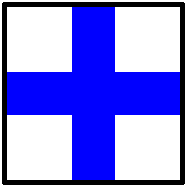 SVG Blue and white signal flag