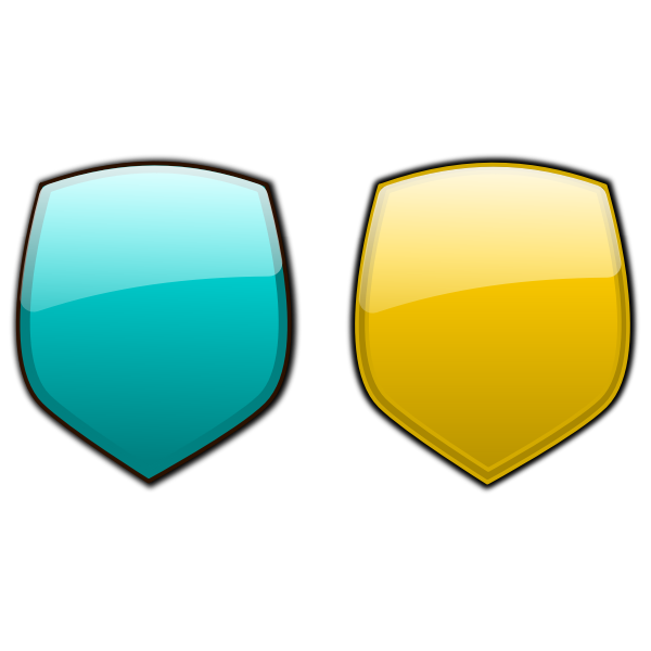 SVG Blue and yellow shields vector image