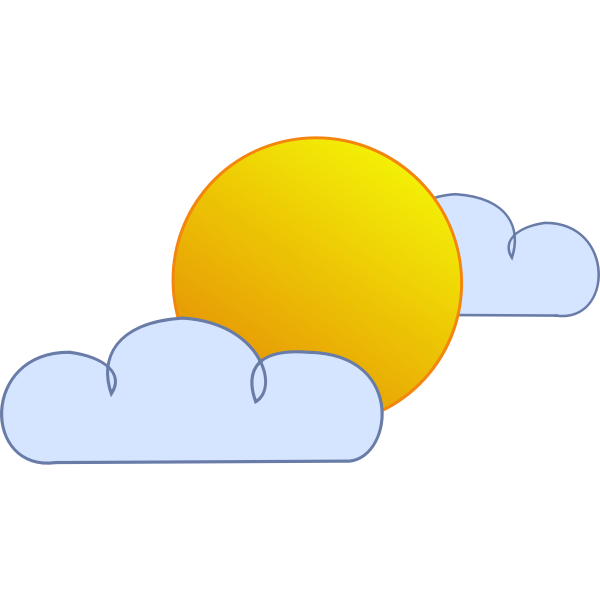 SVG Blue and yellow symbol for partly cloudy sky vector clip art