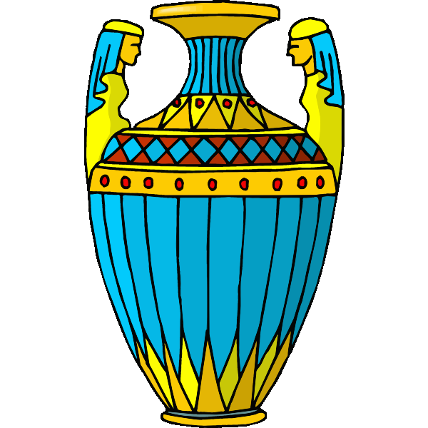 SVG Blue and yellow vase