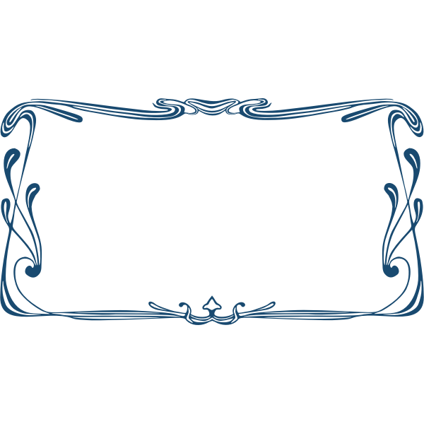 SVG Blue art nouveau frame vector clip art