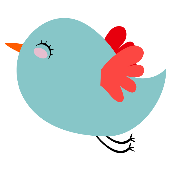 SVG Blue bird with red wings
