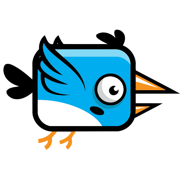 SVG Blue bird with small wings