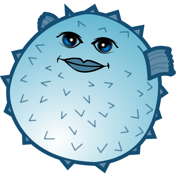SVG Blue blow fish