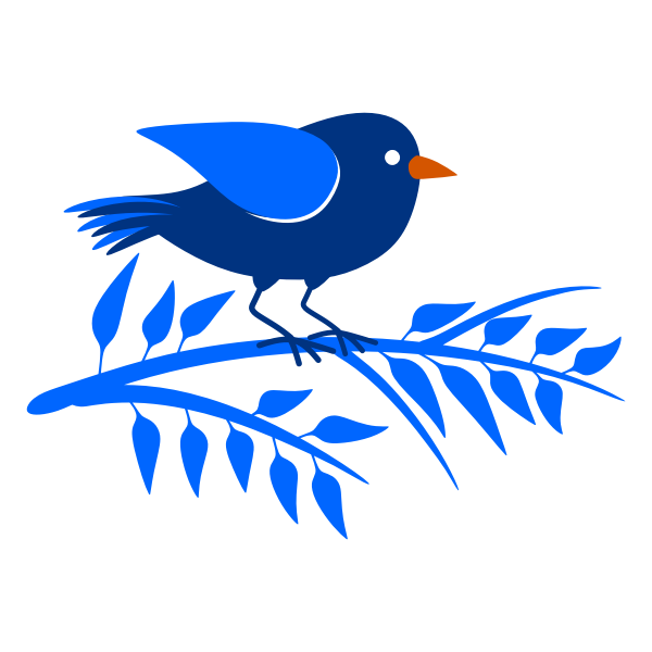 SVG Blue branch and a bird
