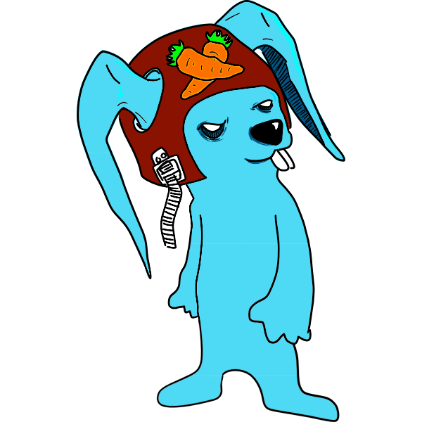 SVG Blue bunny vector clip art