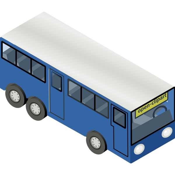 SVG Blue bus vector drawing