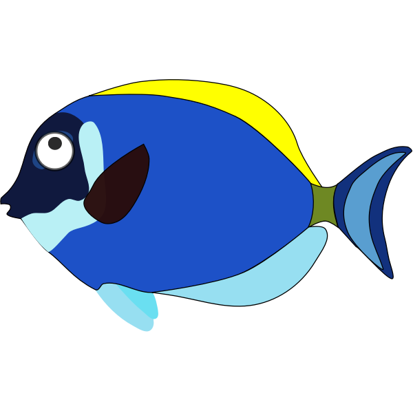 SVG Blue cartoon fish