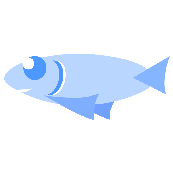 SVG Blue cartoon fish vector clip art