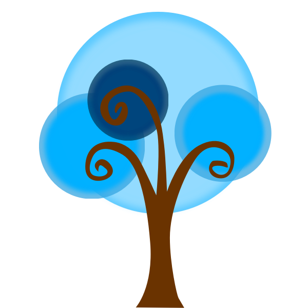 SVG Blue cartoon tree