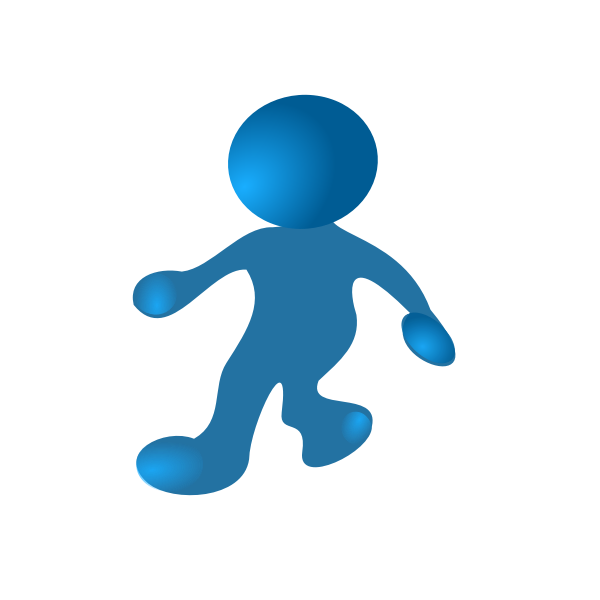 SVG Blue character walking vector drawing