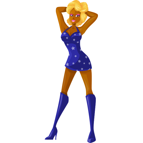SVG Blue clothes on young girl