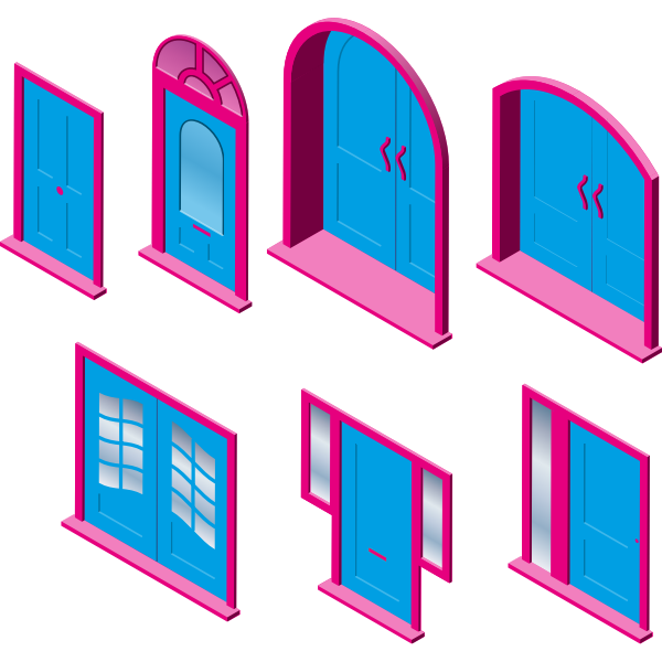 SVG Blue doors and windows