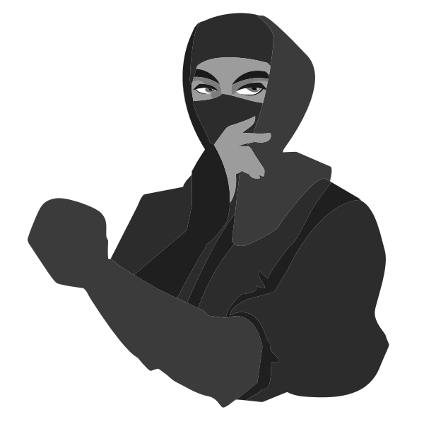 SVG Blue Eyed Ninja Grayscale
