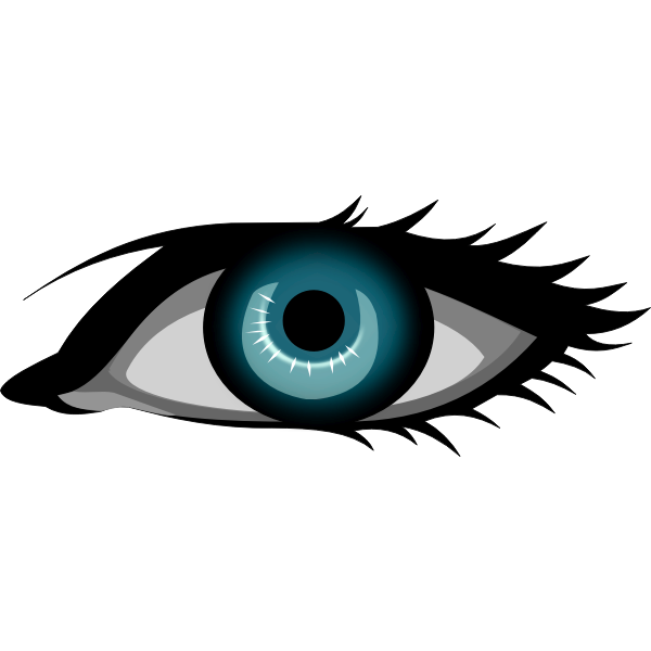SVG Blue female eye vector drawing