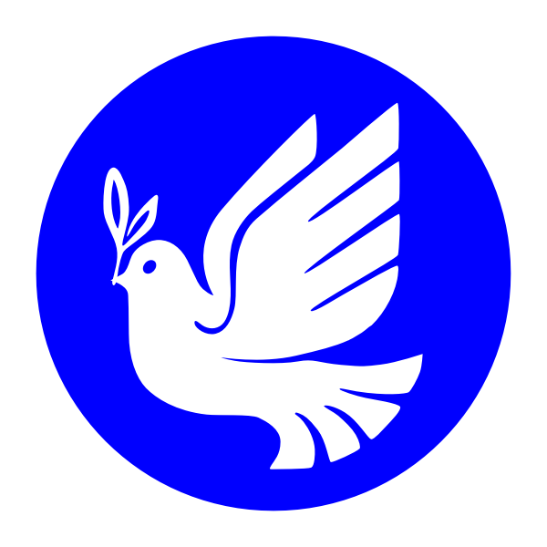 SVG Blue flying dove silhouette vector drawing
