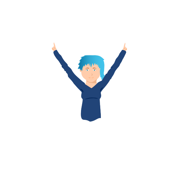 SVG Blue-hair girl vector graphics