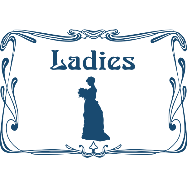 SVG Blue ladies restroom door sign vector drawing