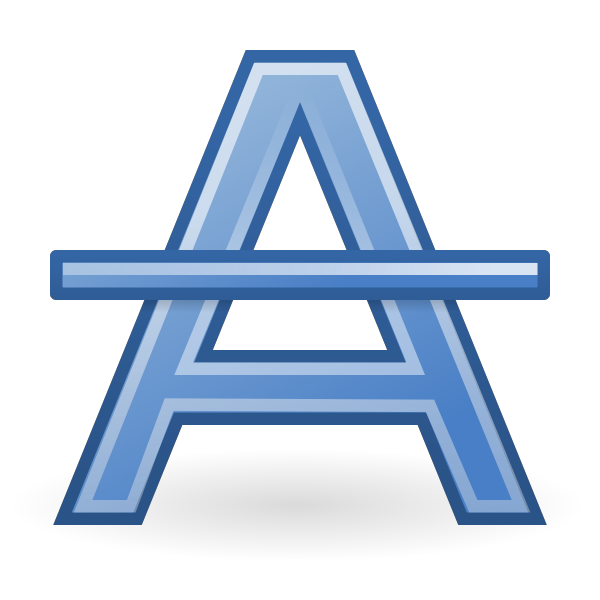 SVG Blue letter A with strike through vector clip art