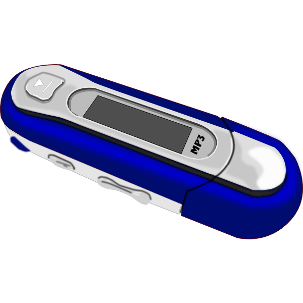 SVG Blue MP3 player vector clip art