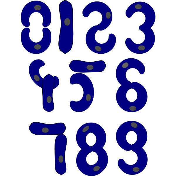 SVG Blue numbers vector image
