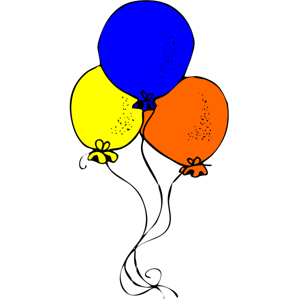 SVG Blue orange and yellow balloons