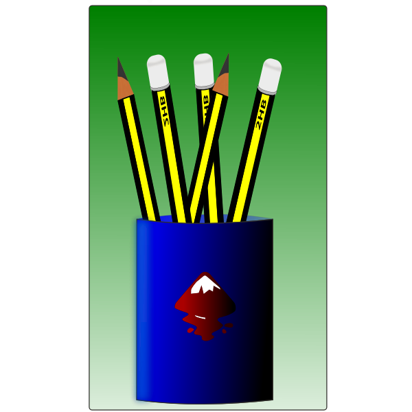 SVG Blue pencil cup