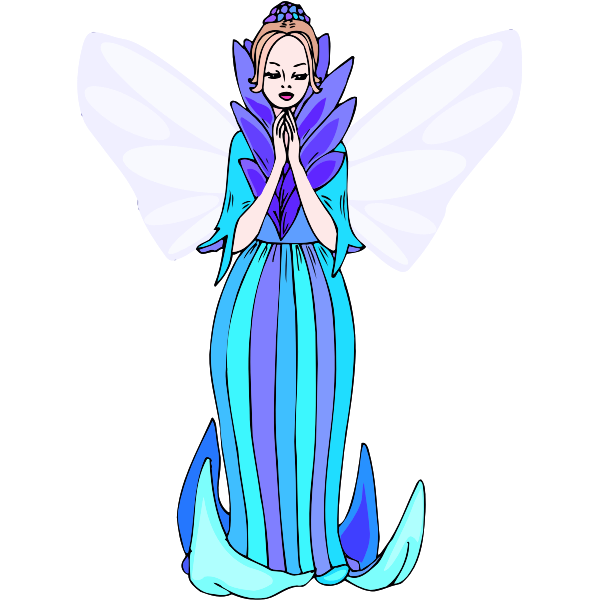 SVG Blue praying fairy
