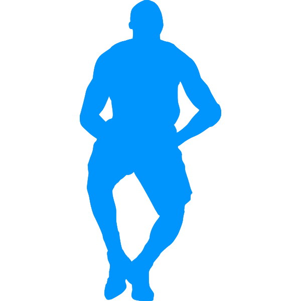 SVG Blue silhouette of a basketball player