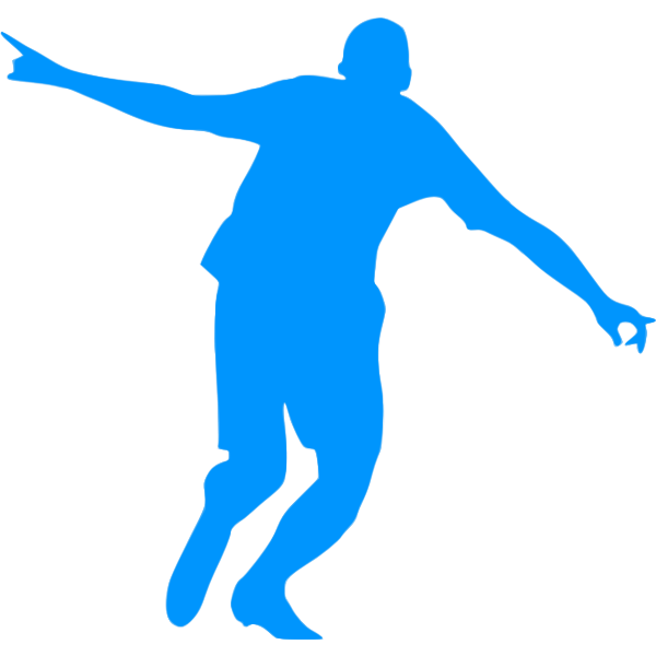 SVG Blue silhouette of a footballer