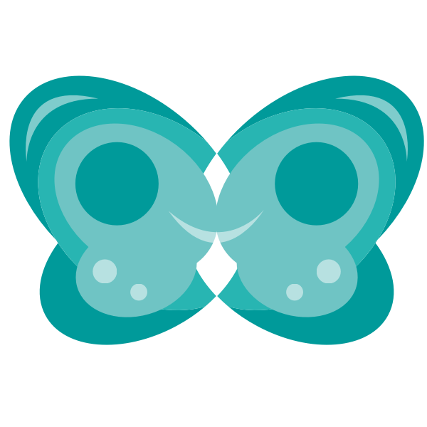 SVG blue smile-shaped butterfly vector graphics