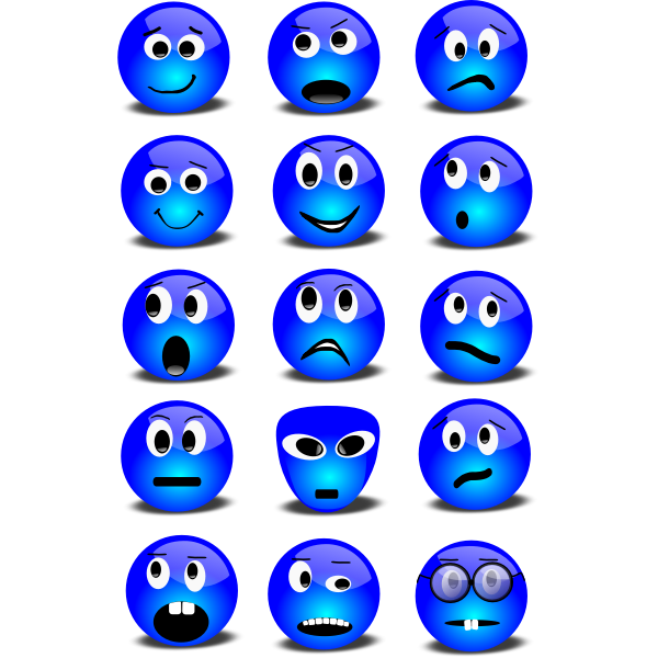 SVG Blue smileys selection