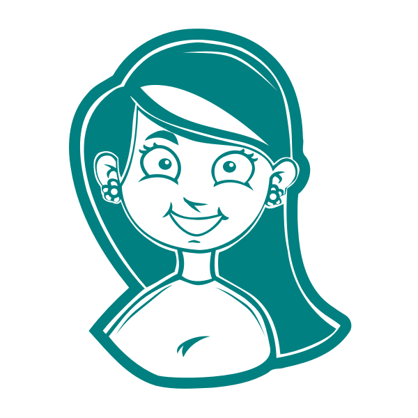 SVG Blue smiling girl