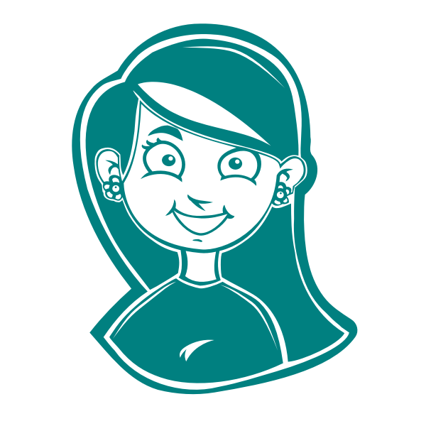 SVG Blue smiling lady