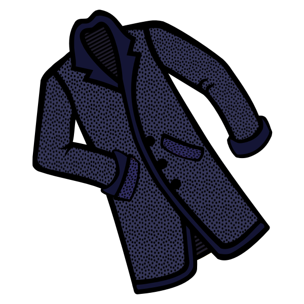 SVG Blue spotty ladies coat line art vector graphics