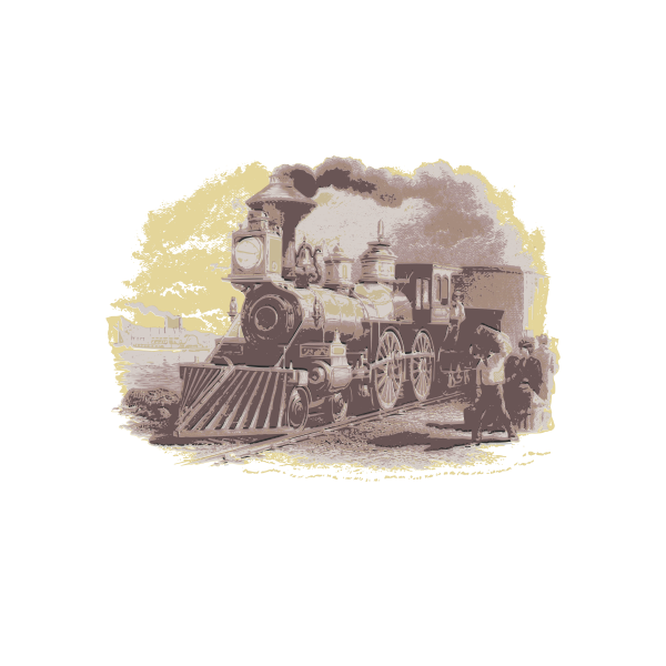 SVG Blue vintage train