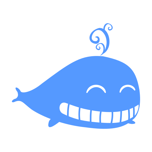 SVG Blue whale cartoon image
