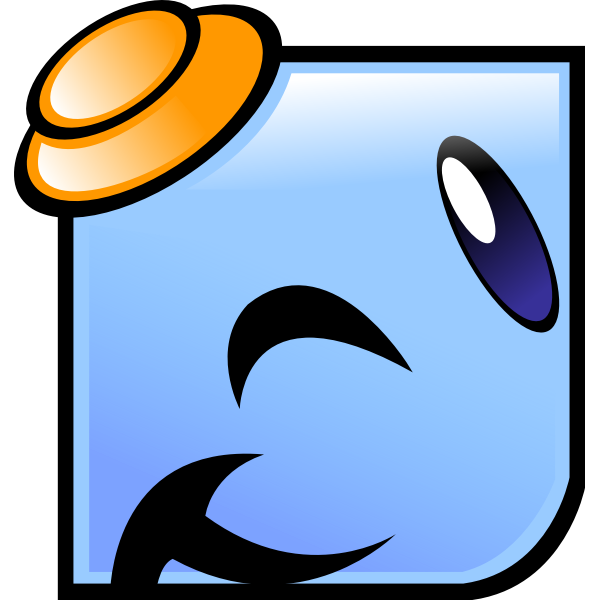 SVG Blue winking smile
