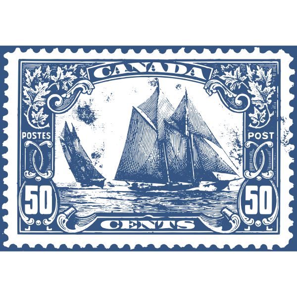 SVG Bluenose Canadian stamp vector drawing
