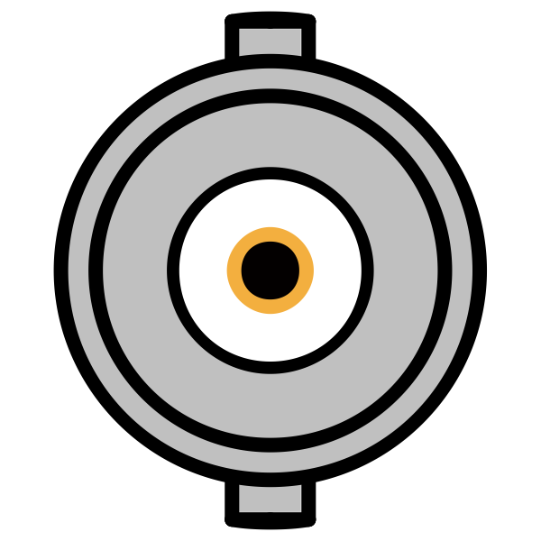 SVG BNC female connector axis view vector image