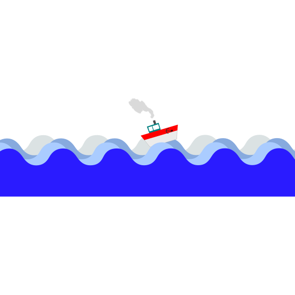SVG boat at sea