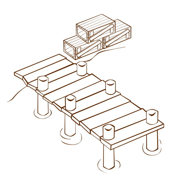 SVG Boat dock RPG map symbol vector image